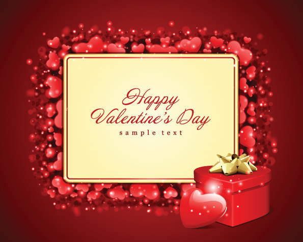 free vector Romantic valentine day gift card vector